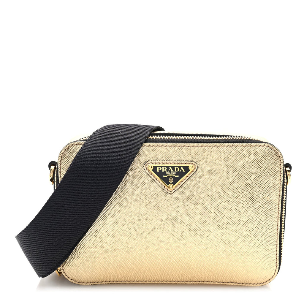 Saffiano Travel Small Brique Crossbody Bag Platino