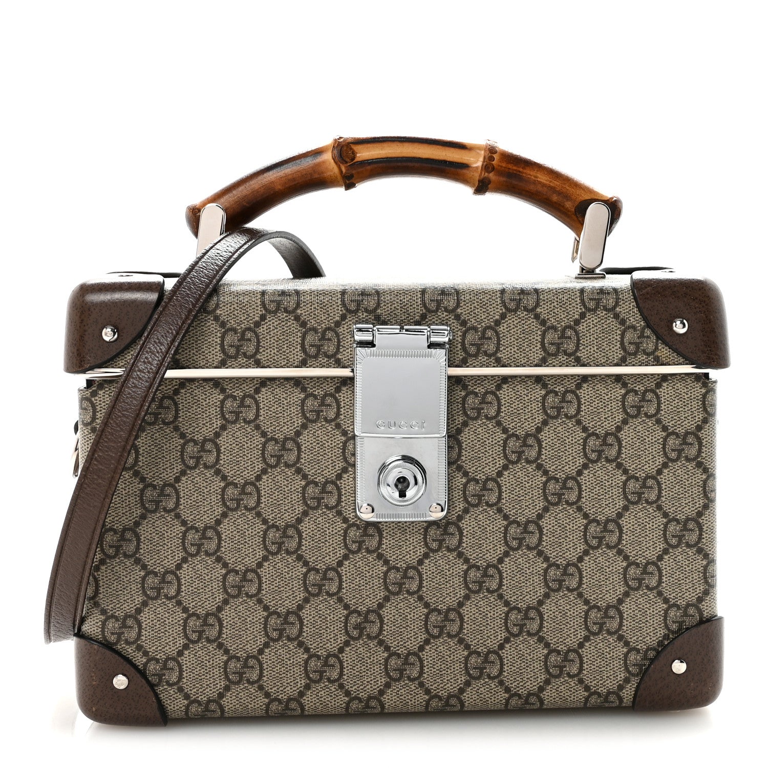 GG Supreme Monogram Globe-Trotter Beauty Case Brown