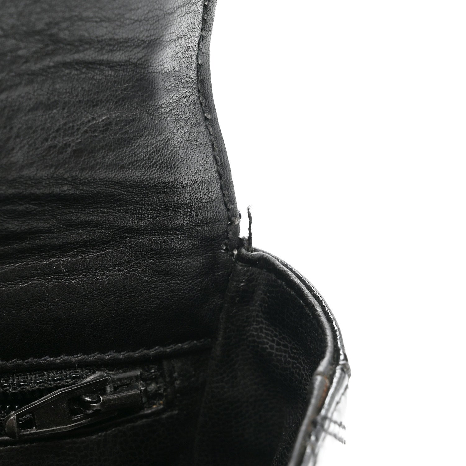 PATENT FLAP WAIST BELT BAG BLACK