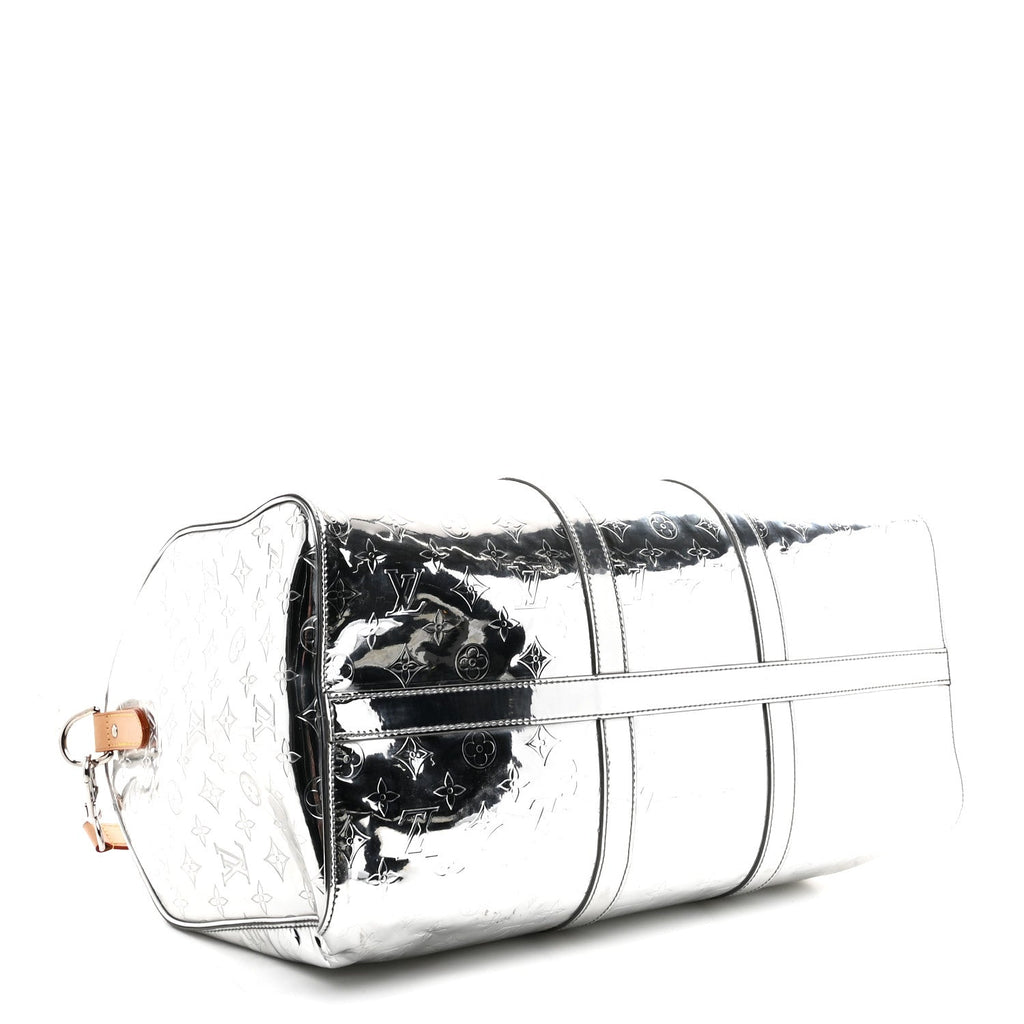 MONOGRAM MIRROR KEEPALL BANDOULIERE 50 SILVER