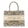 CANVAS EMBROIDERED MEDIUM AROUND THE WORLD BOOK TOTE GOLD