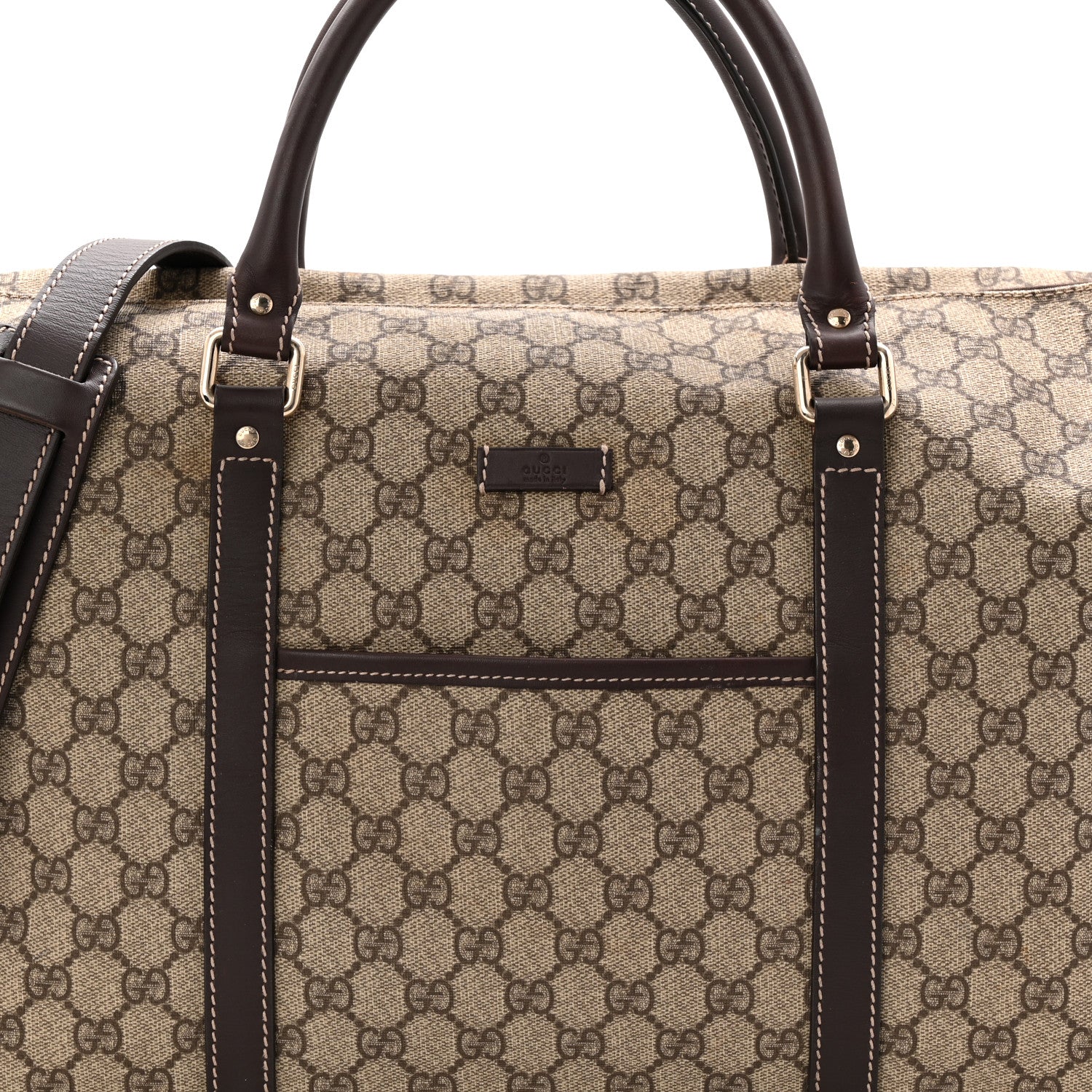 GG PLUS MONOGRAM BOSTON CARRY ON DUFFLE BAG BLACK
