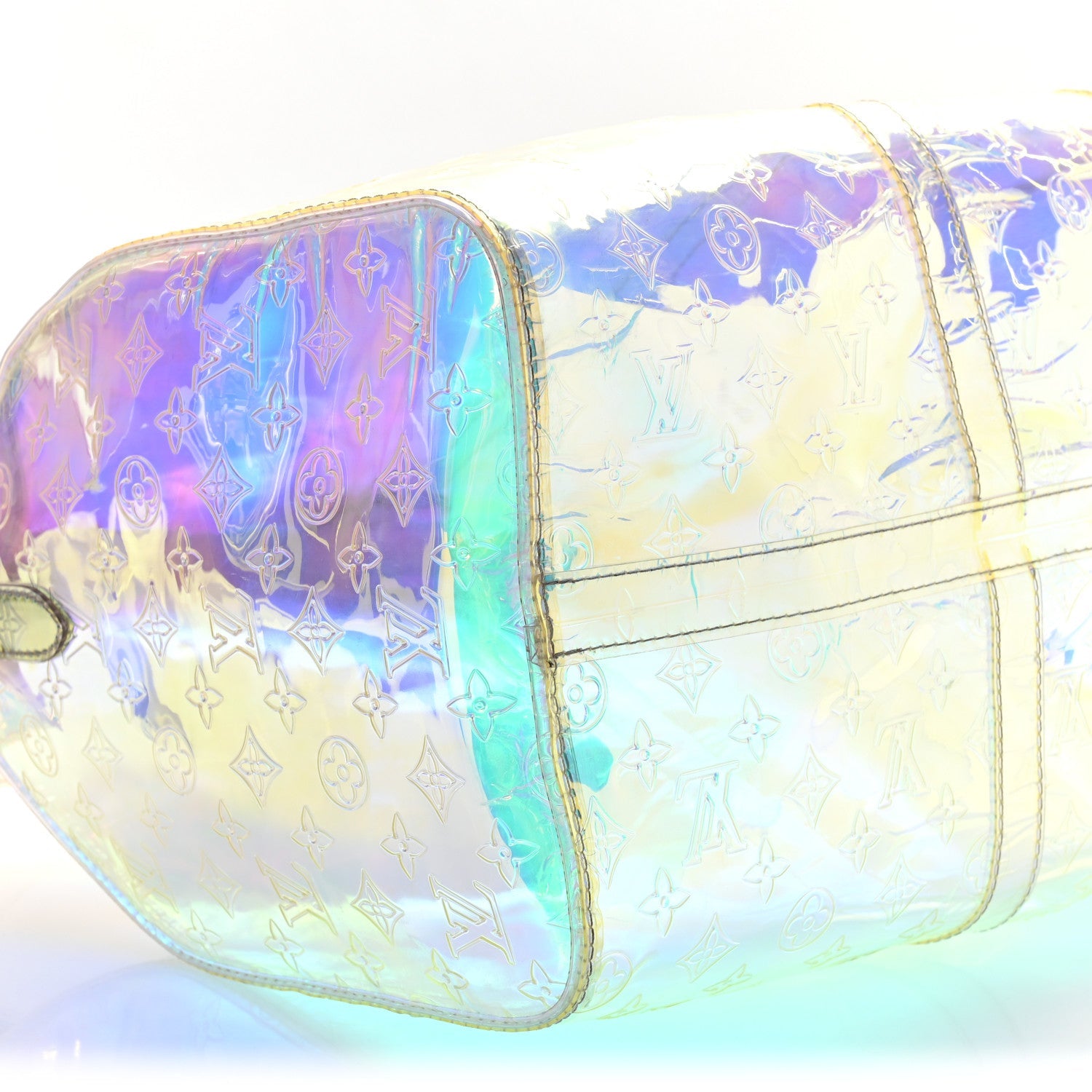PVC MONOGRAM KEEPALL BANDOULIERE 50 IRIDESCENT PRISM