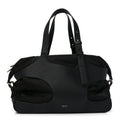 Nylon Calfskin Cut Out Duffle Bag Black