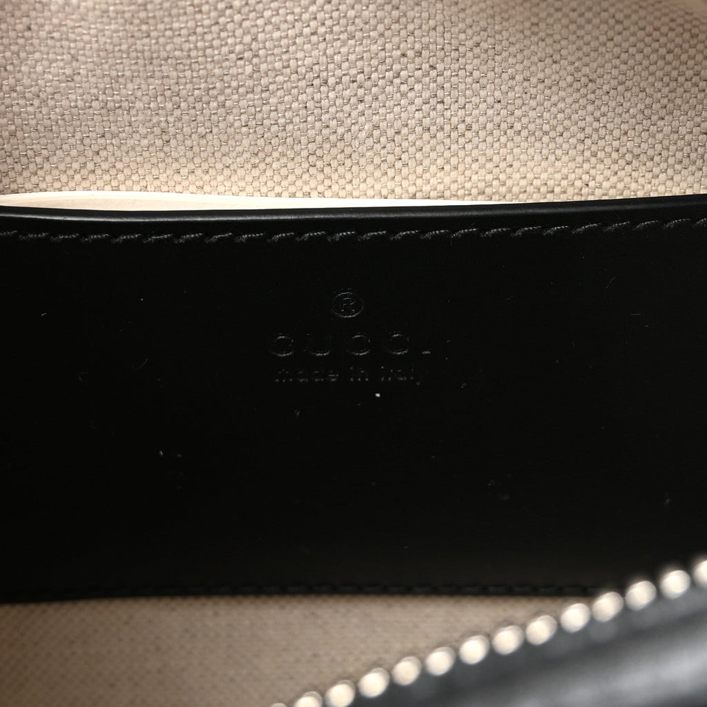 CALFSKIN GG TENNIS EMBOSSED MINI DUFFLE BAG BLACK