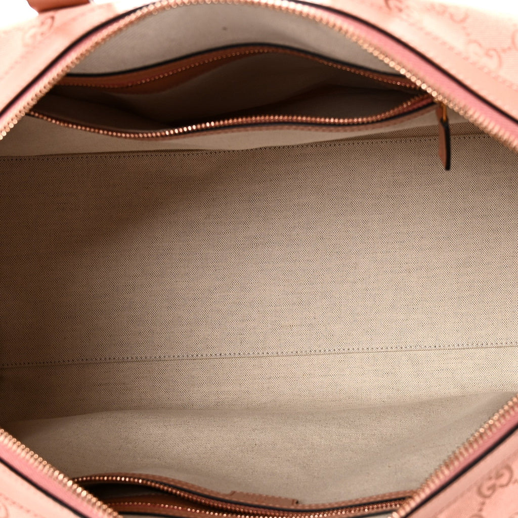 MONOGRAM AZALEA CALFSKIN SMALL RETRO INTERLOCKING G DUFFLE BAG CLOCHE ROSE PINK