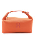CANVAS SMALL BRIDE-A-BRAC POUCH ORANGE BURGUNDY