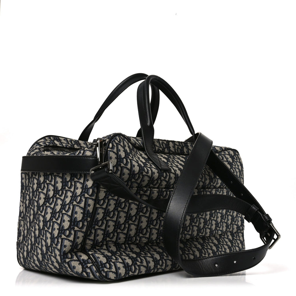 OBLIQUE CALFSKIN HIT THE ROAD PET CARRIER BLUE