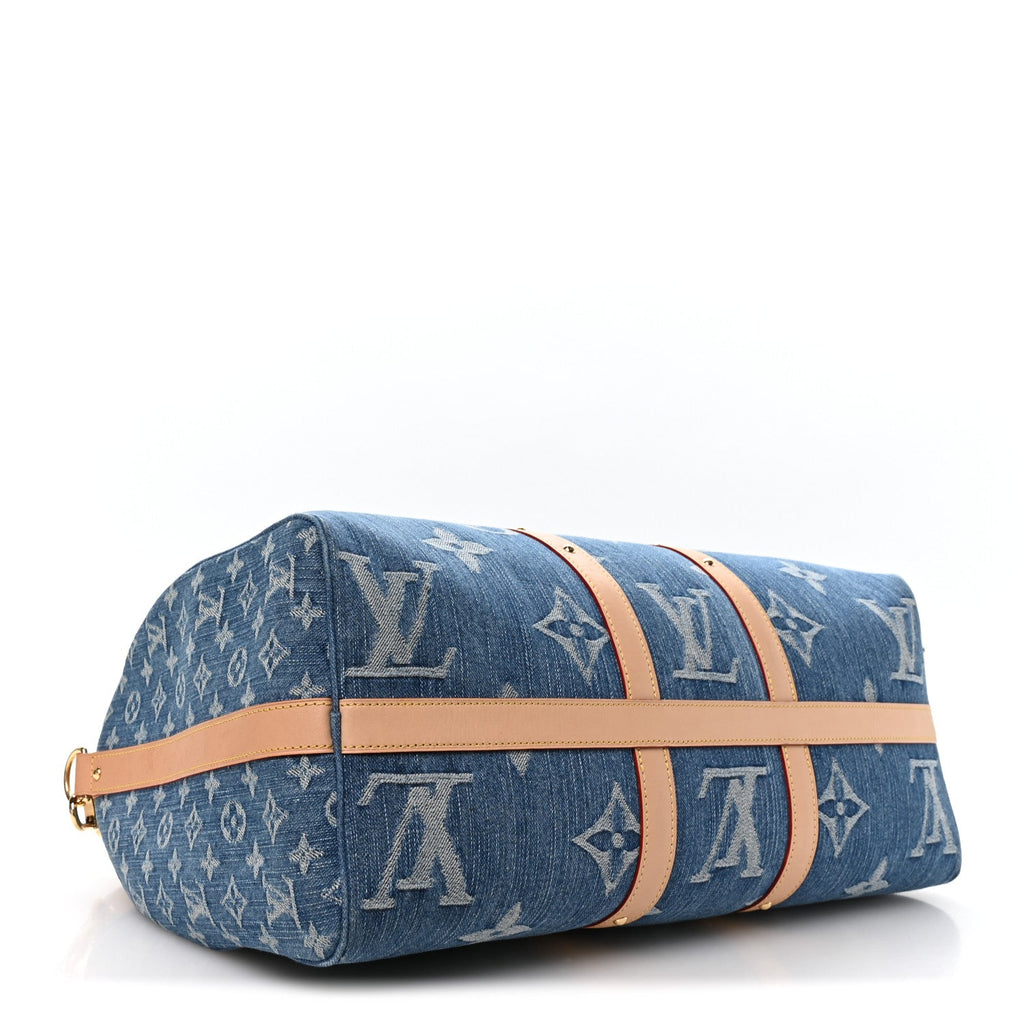 DENIM MONOGRAM NEW LV REMIX KEEPALL BANDOULIERE 45 BLUE