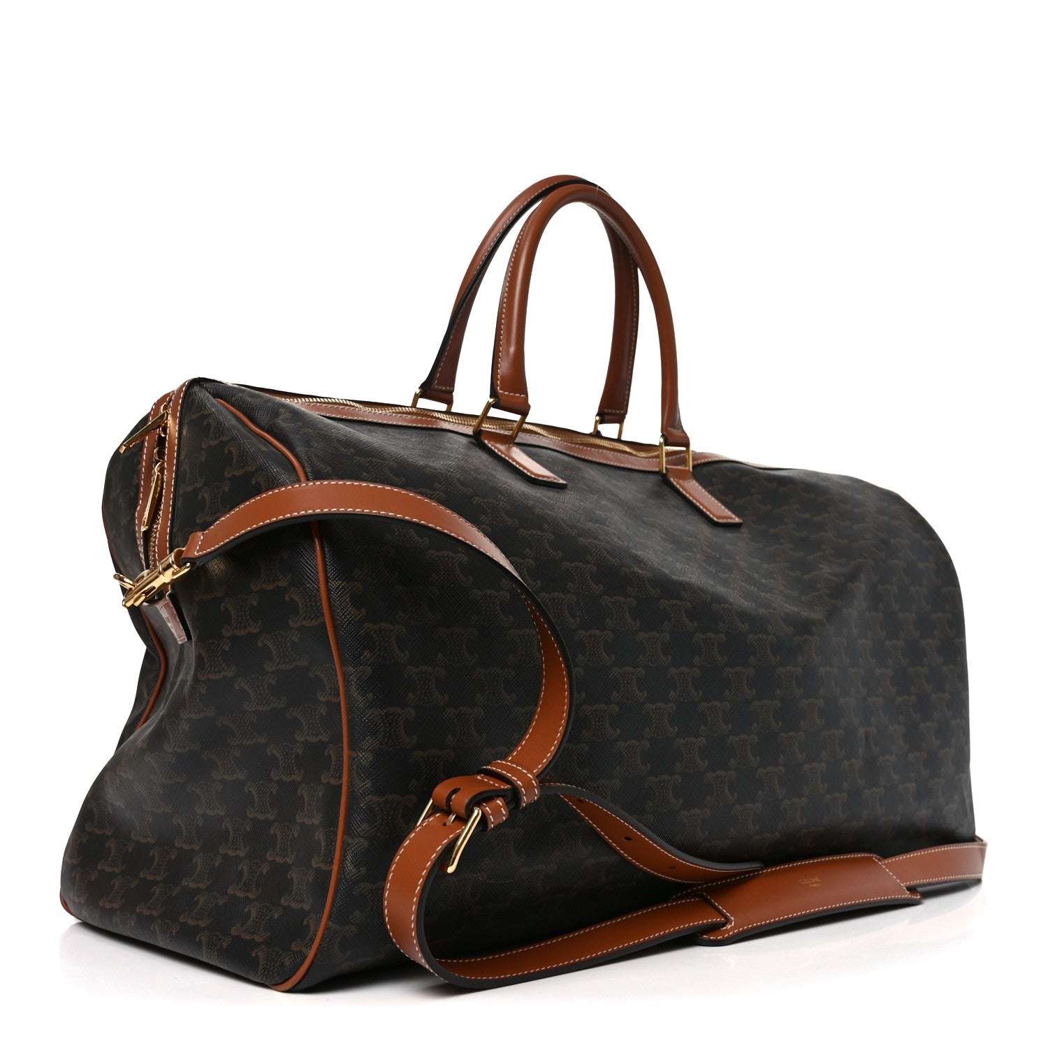 TRIOMPHE CANVAS LARGE VOYAGE DUFFLE TAN