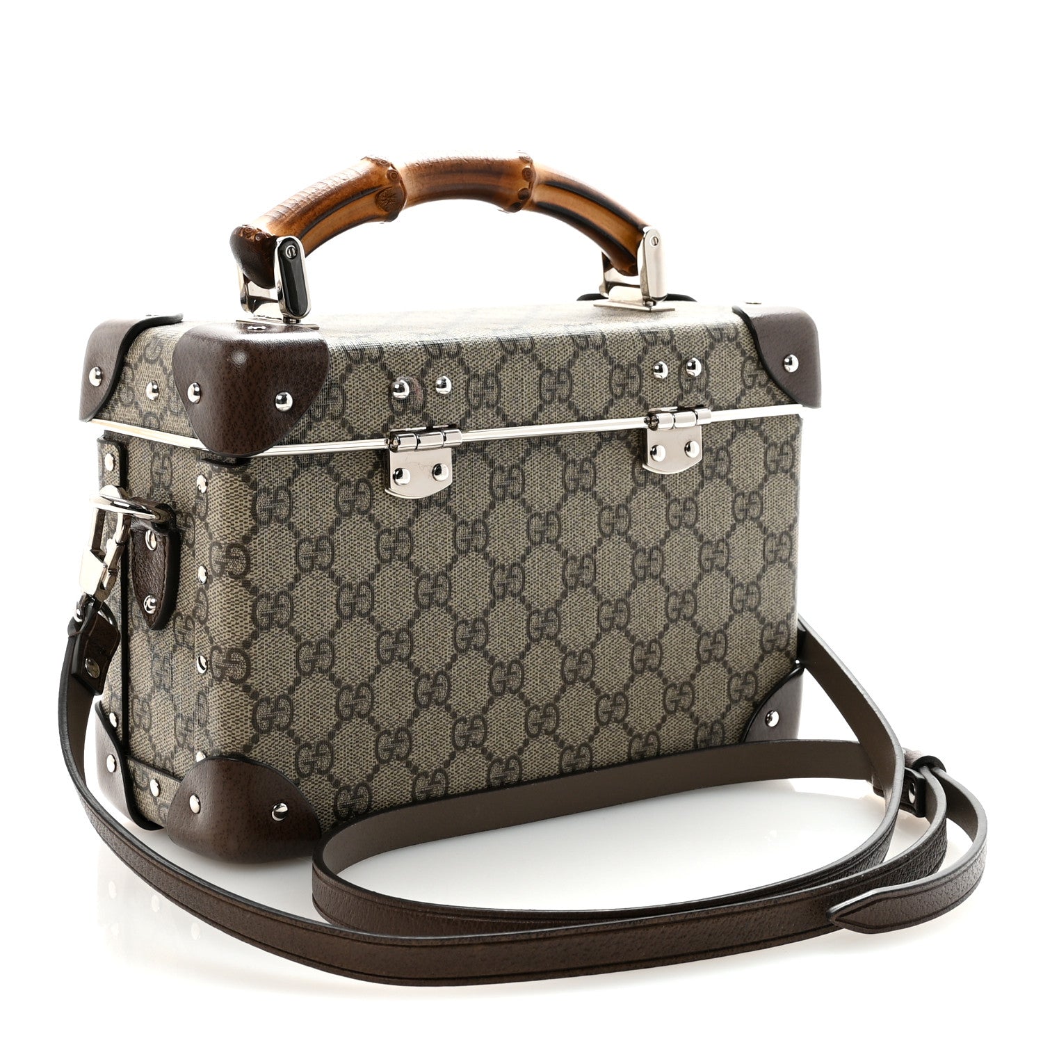 GG Supreme Monogram Globe-Trotter Beauty Case Brown