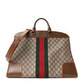 GG Supreme Monogram Medium Web Duffle Beige Brown Orange