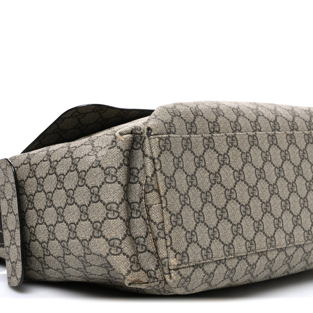 GG Plus Monogram Messenger Diaper Bag Dark Brown