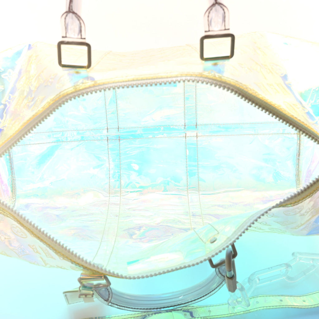 PVC MONOGRAM KEEPALL BANDOULIERE 50 IRIDESCENT PRISM