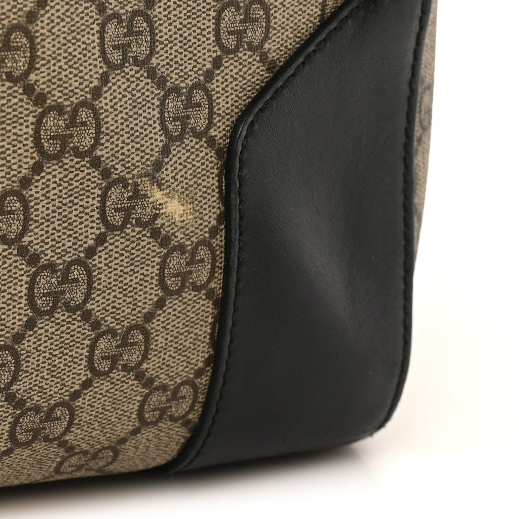 GG Supreme Monogram Selleria Calfskin Large Duffle Beige Ebony Black