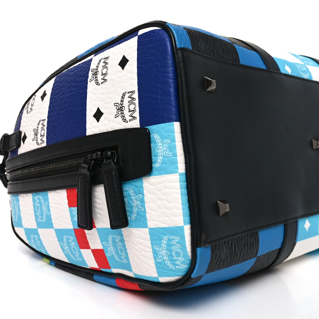 Visetos Ottomar Checkerboard Weekender Duffle Bag Blue Multicolor