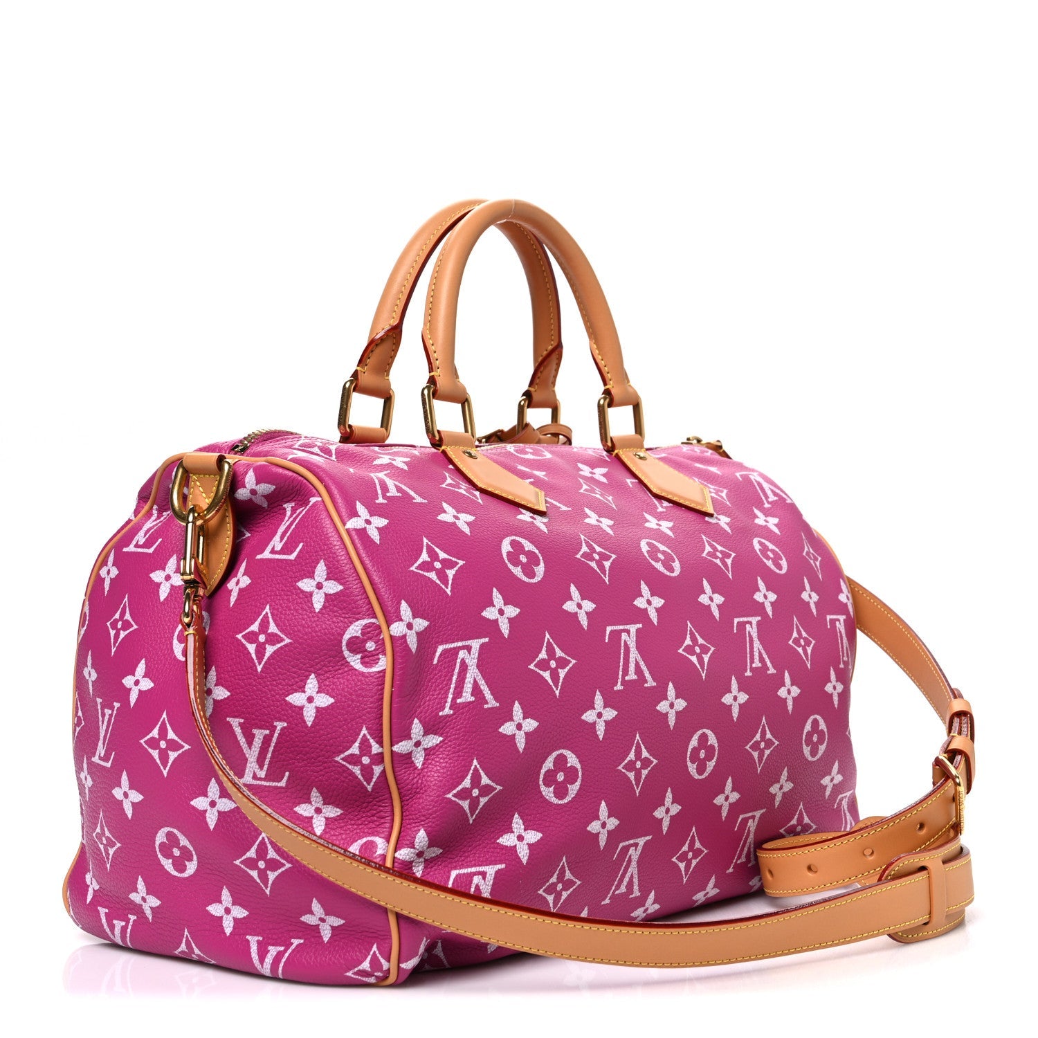 CALFSKIN MONOGRAM SPEEDY P9 BANDOULIERE 40 AGATE
