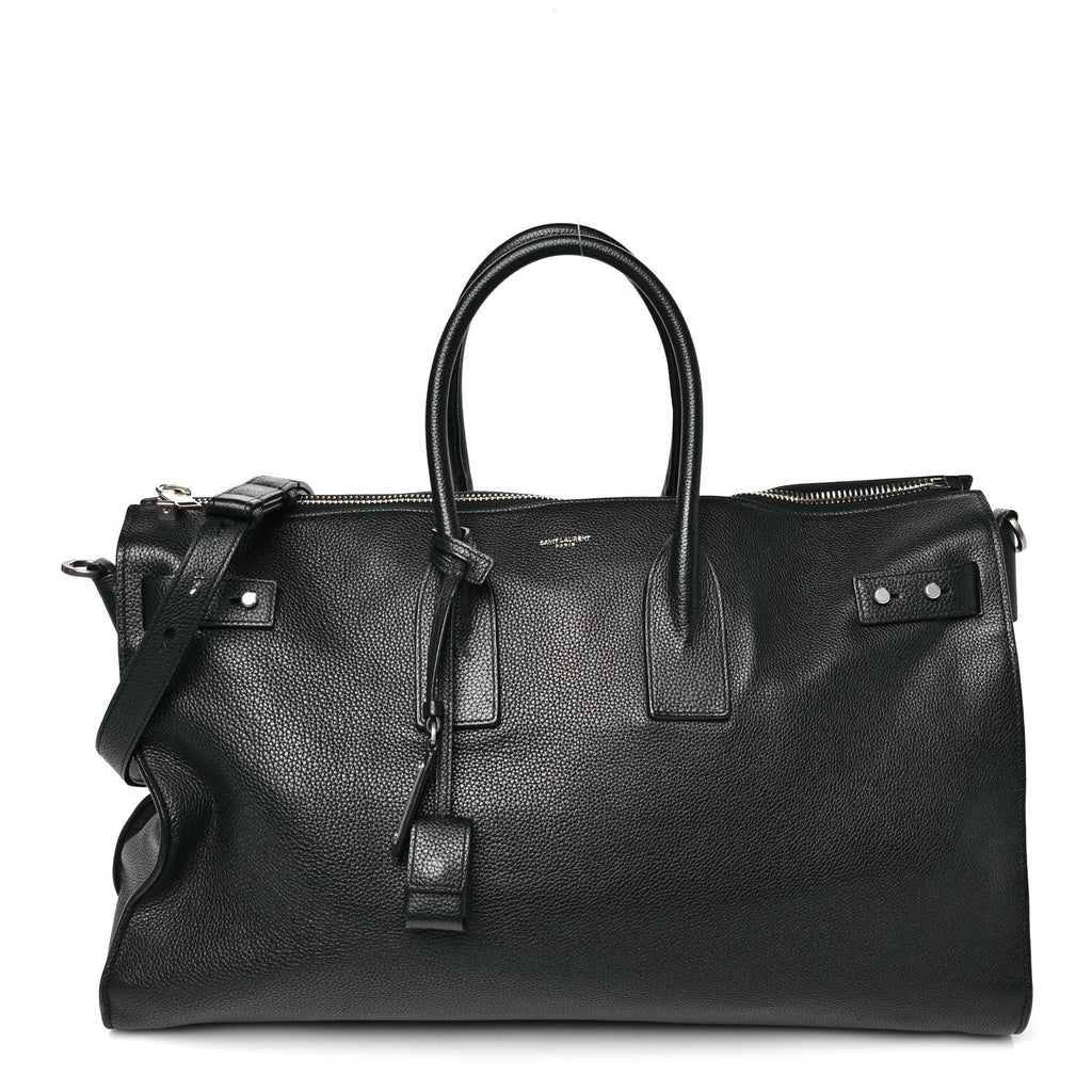 GRAINED CALFSKIN MEDIUM SOUPLE SAC DE JOUR DUFFLE BLACK