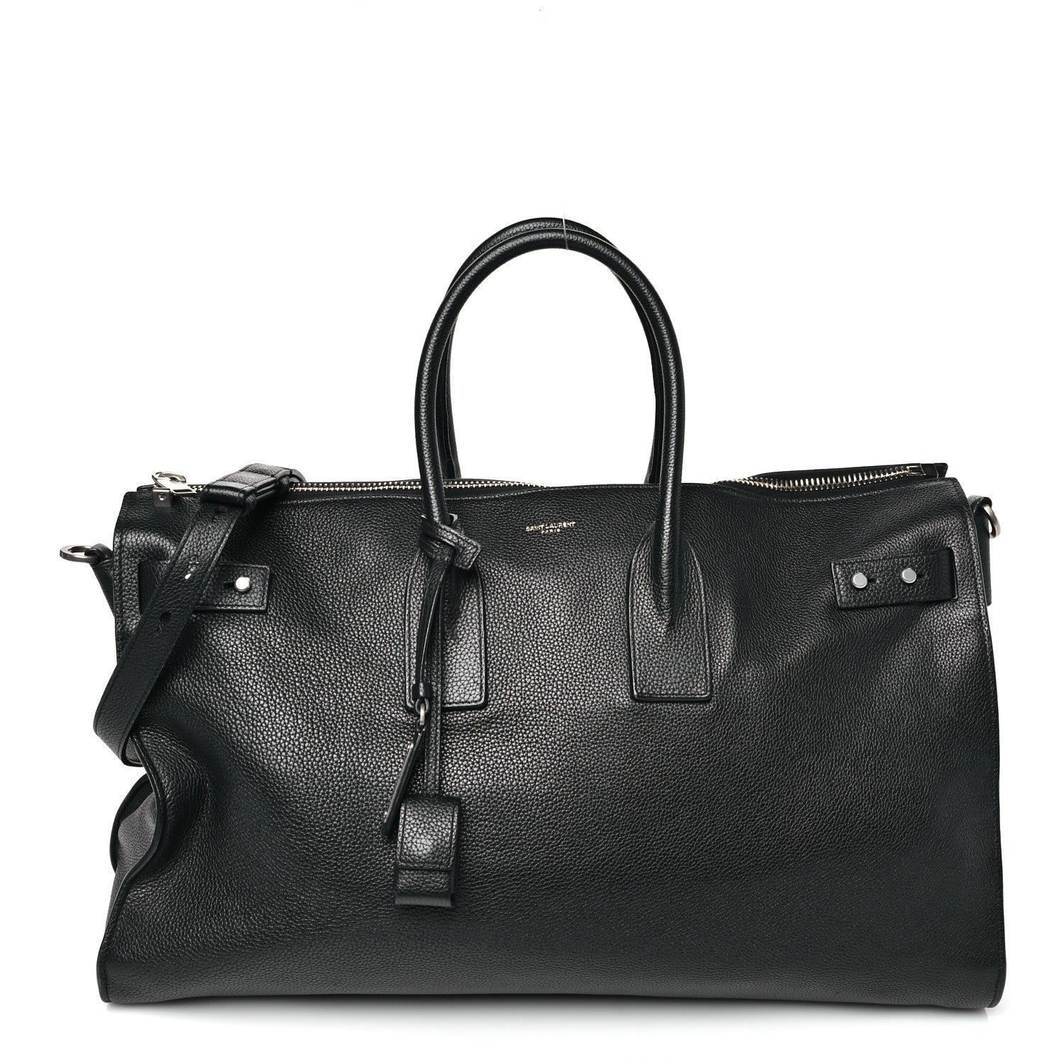 GRAINED CALFSKIN MEDIUM SOUPLE SAC DE JOUR DUFFLE BLACK