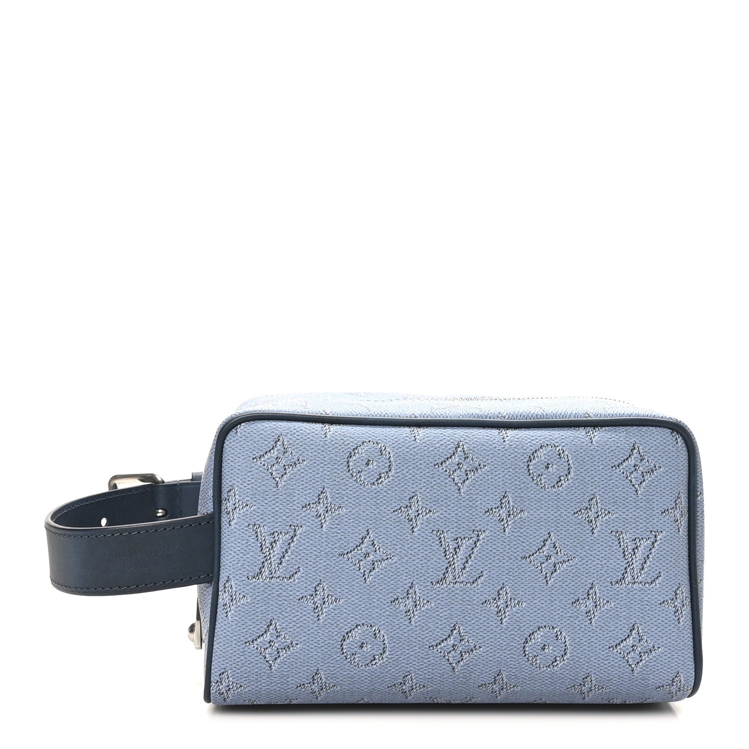 Monogram Heritage Locker Dopp Kit Toilet Pouch Blue