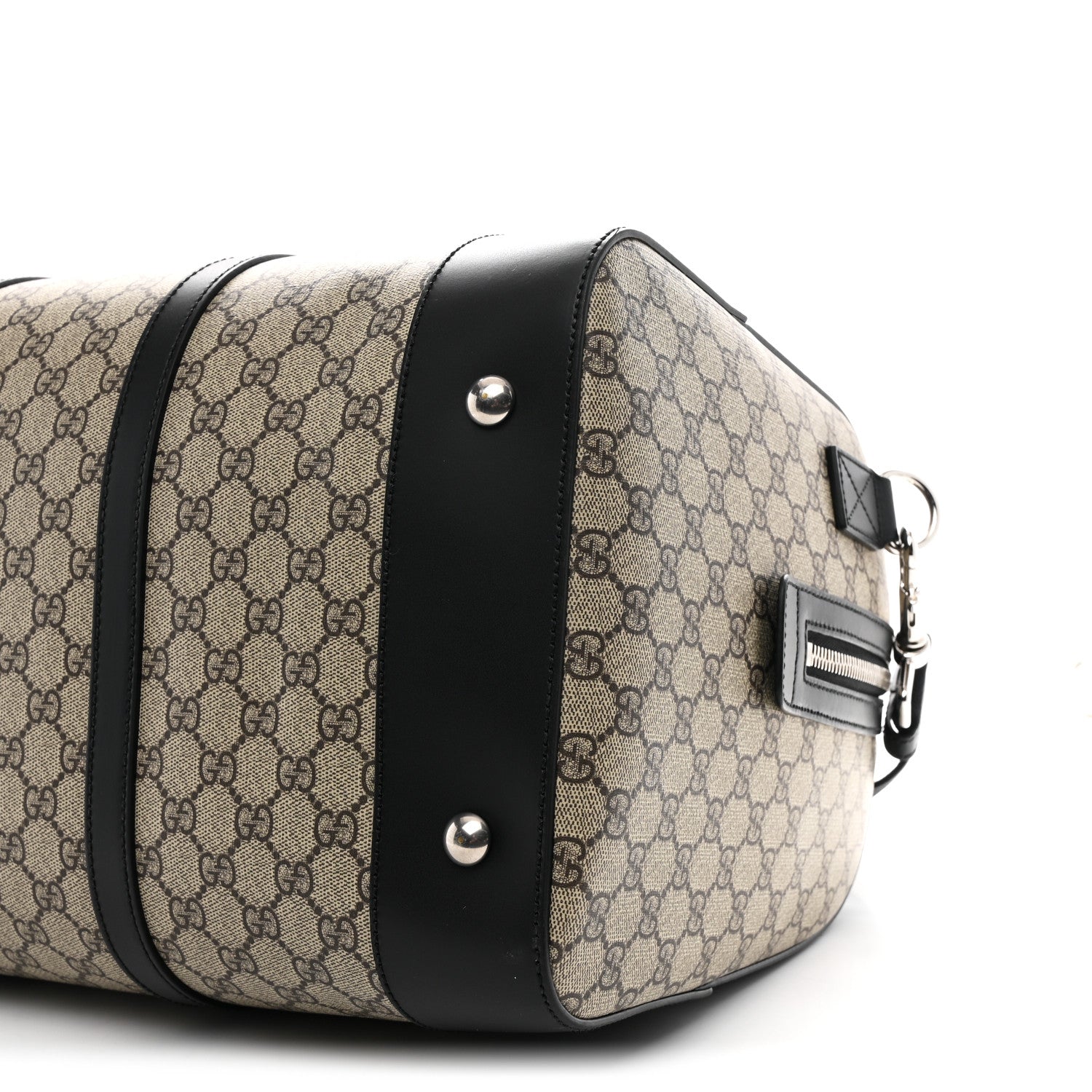 GG Supreme Monogram Selleria Calfskin Medium Duffle Beige Ebony Black