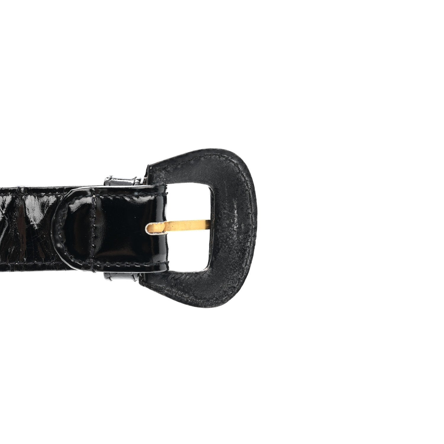 PATENT FLAP WAIST BELT BAG BLACK