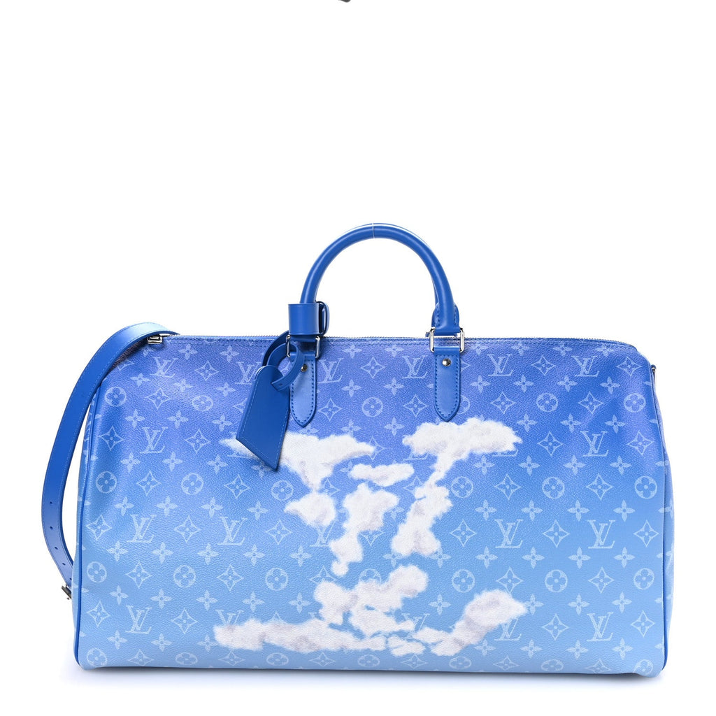 MONOGRAM CLOUDS KEEPALL BANDOULIERE 50 BLUE