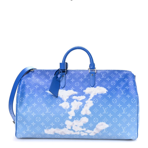 MONOGRAM CLOUDS KEEPALL BANDOULIERE 50 BLUE