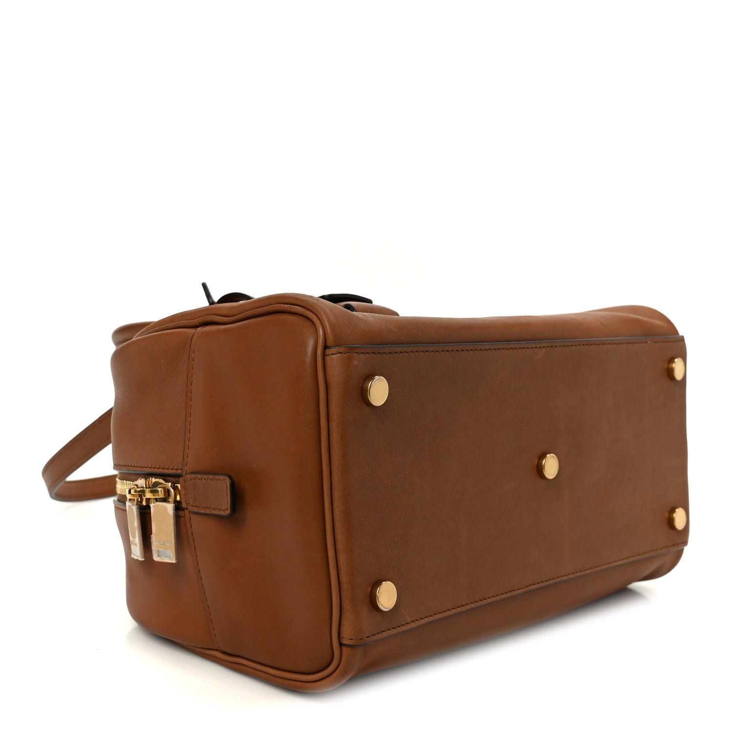 CALFSKIN SMALL SAC DE JOUR BOSTON HANDLE TOASTED BROWN