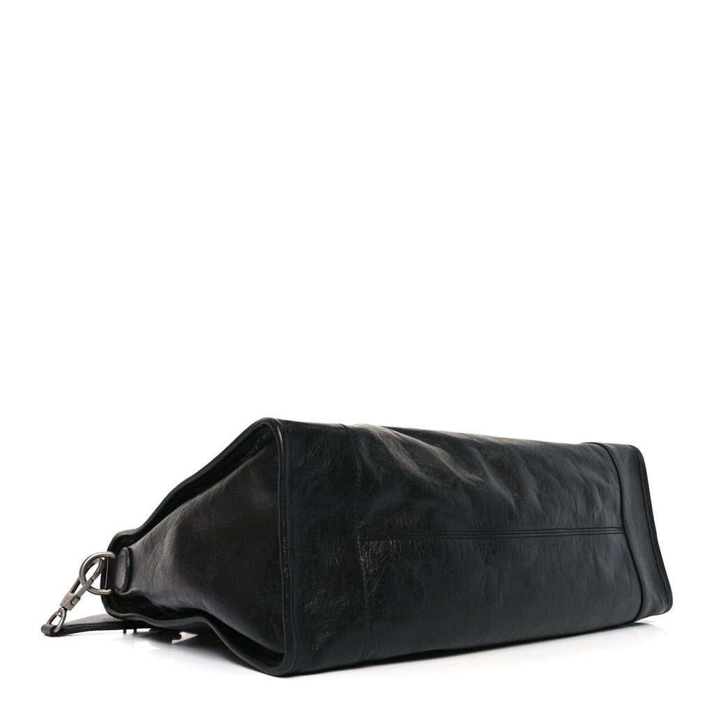FLUFFY CALFSKIN MORPHEUS WEEKENDER DUFFLE BLACK