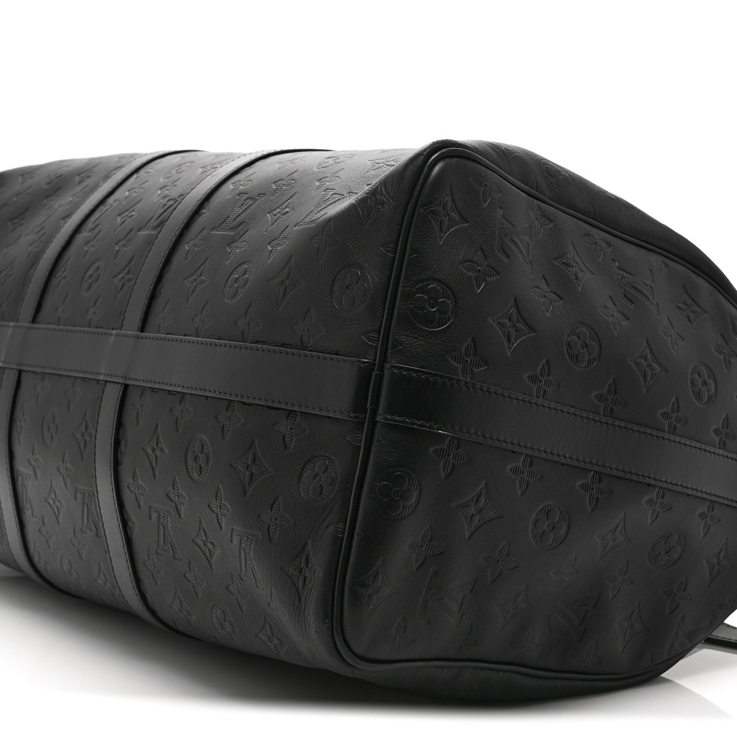 CALFSKIN SHADOW MONOGRAM KEEPALL BANDOULIERE 50 BLACK