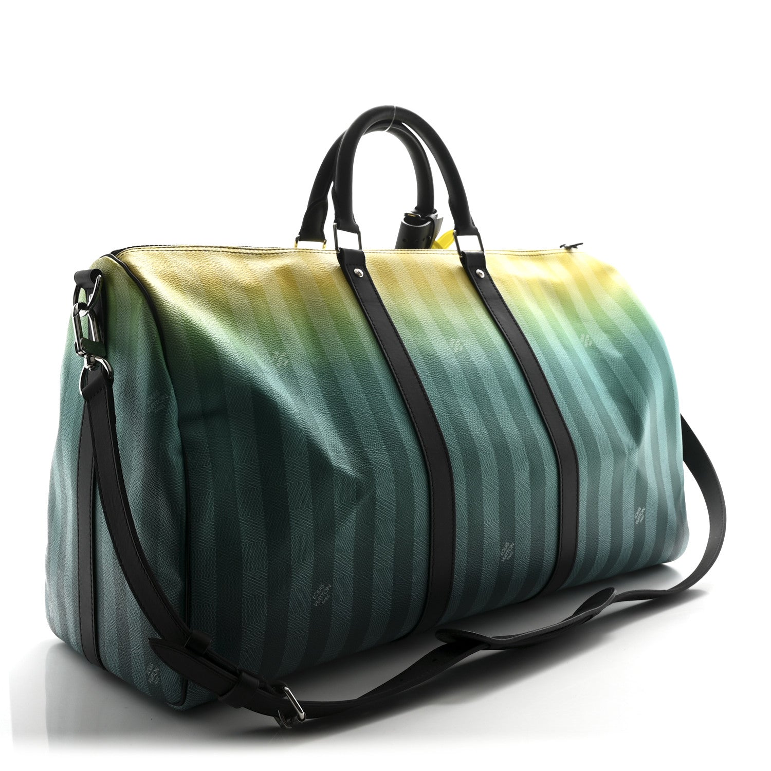 Damier Striped Keepall Bandouliere 50 Gradient Green