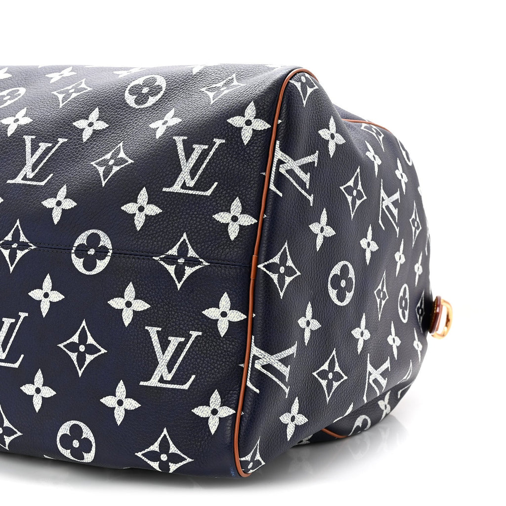 CALFSKIN MONOGRAM SPEEDY P9 BANDOULIERE 50 INDIGO