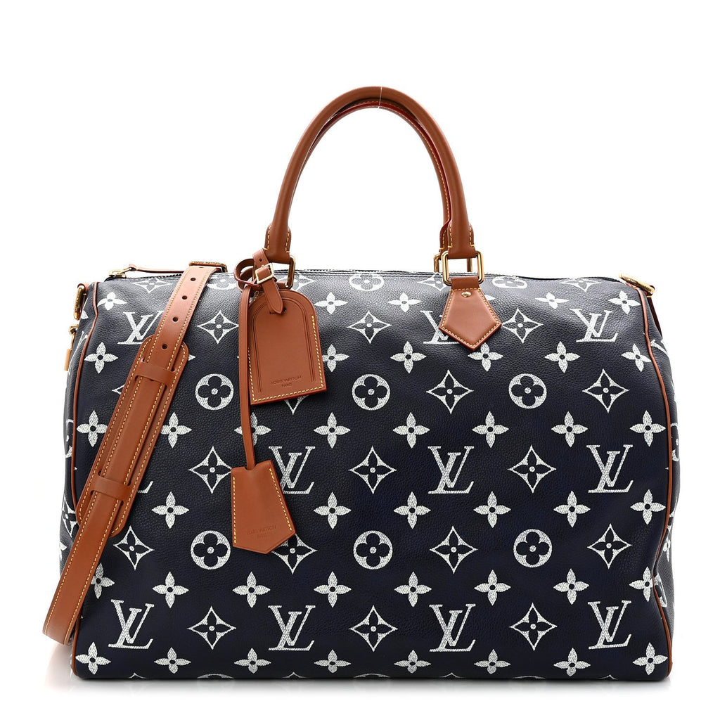 CALFSKIN MONOGRAM SPEEDY P9 BANDOULIERE 50 INDIGO