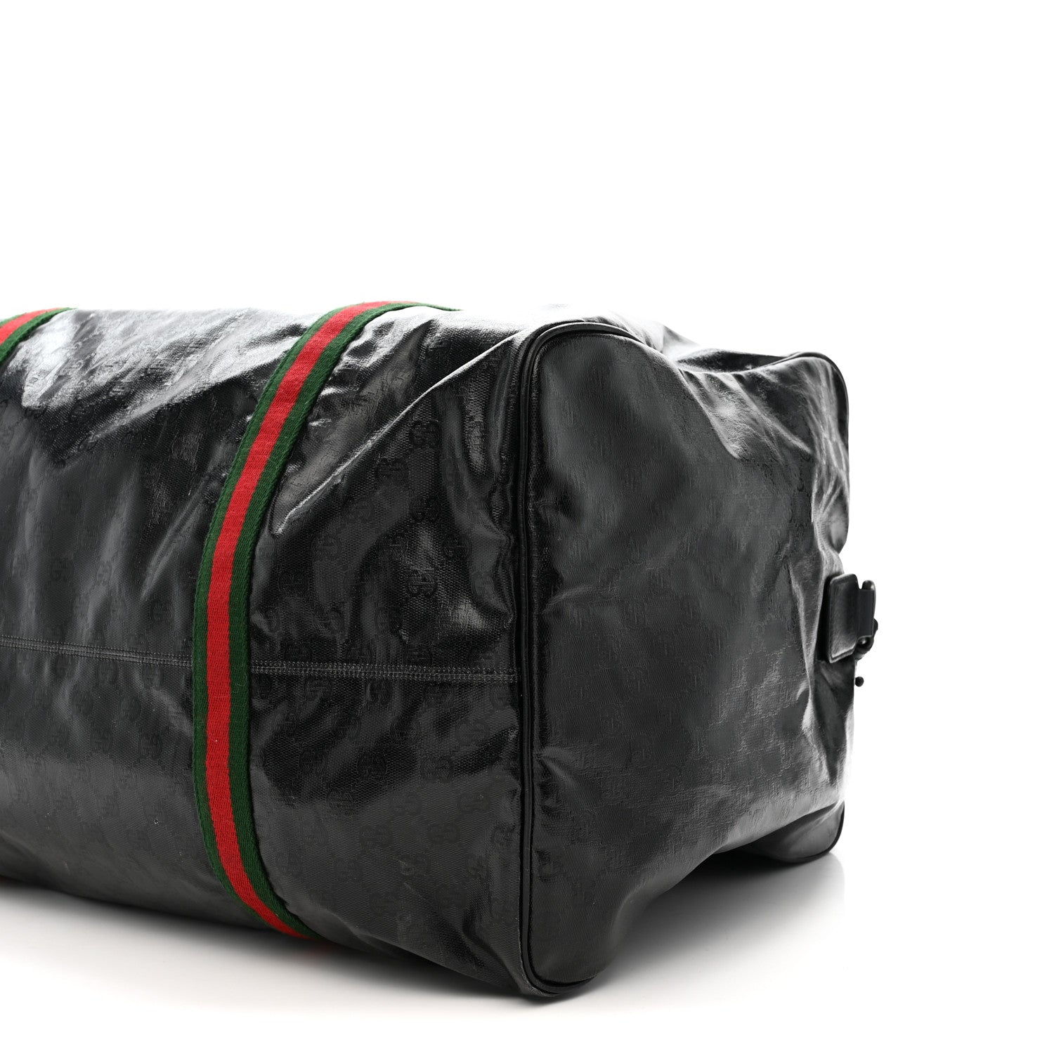 CRYSTAL MONOGRAM WEB LARGE DUFFLE BAG BLACK