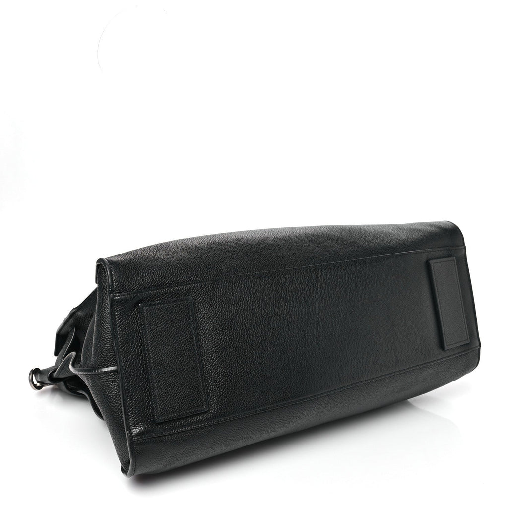 GRAINED CALFSKIN MEDIUM SOUPLE SAC DE JOUR DUFFLE BLACK