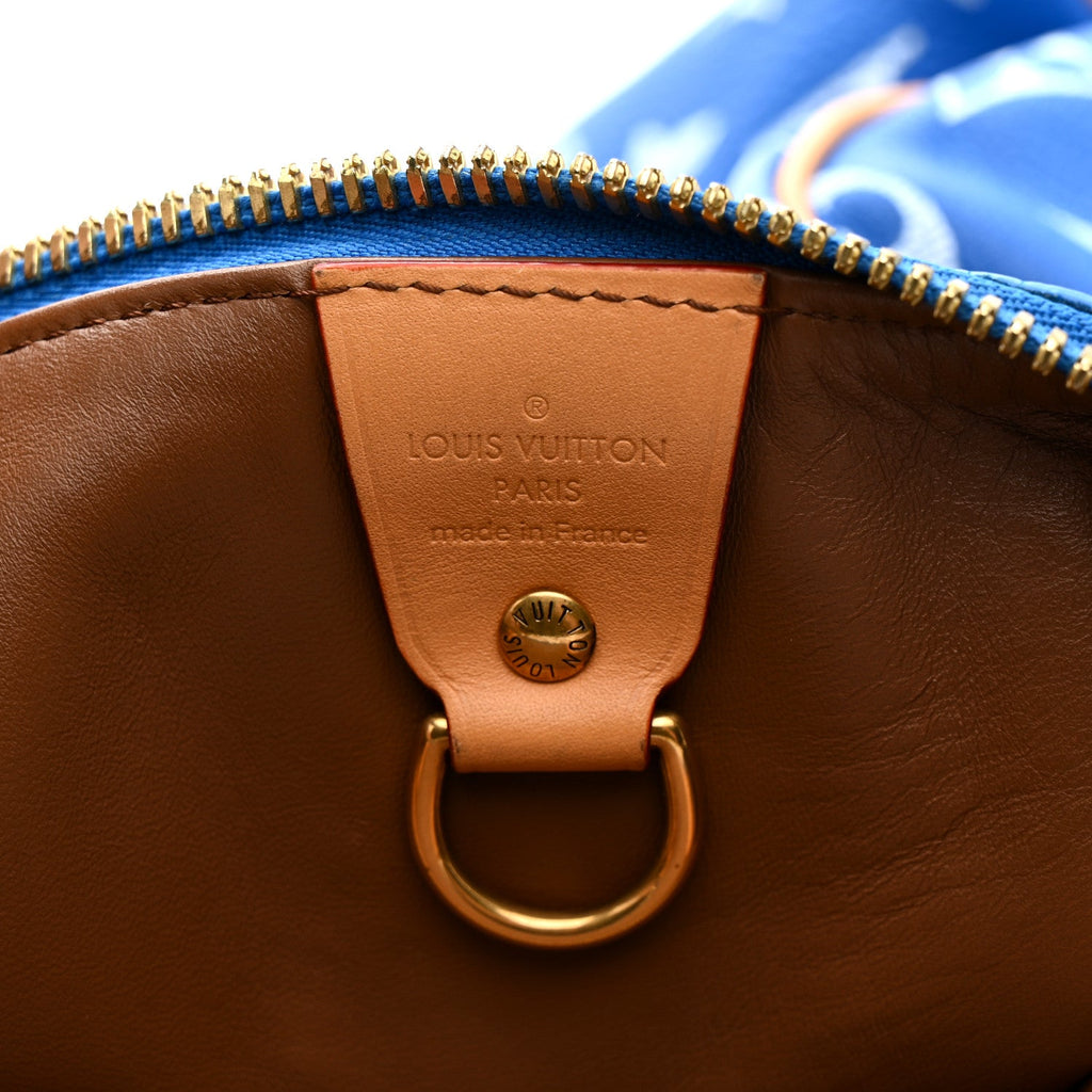 CALFSKIN MONOGRAM SPEEDY P9 BANDOULIERE 40 BLUE