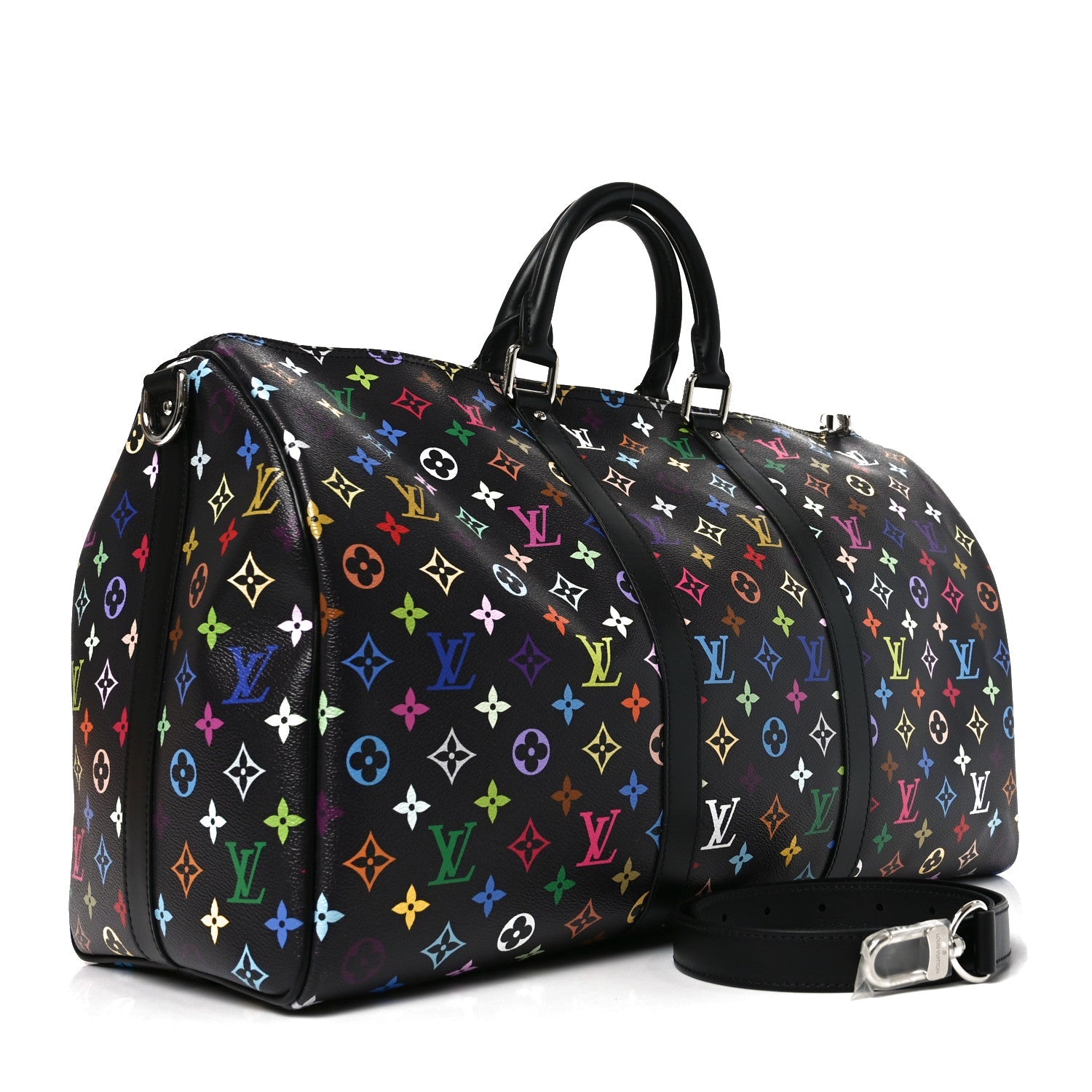 LV X TM MONOGRAM MULTICOLOR KEEPALL BANDOULIERE 50 BLACK
