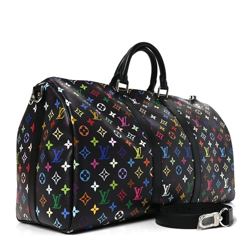 LV X TM MONOGRAM MULTICOLOR KEEPALL BANDOULIERE 50 BLACK