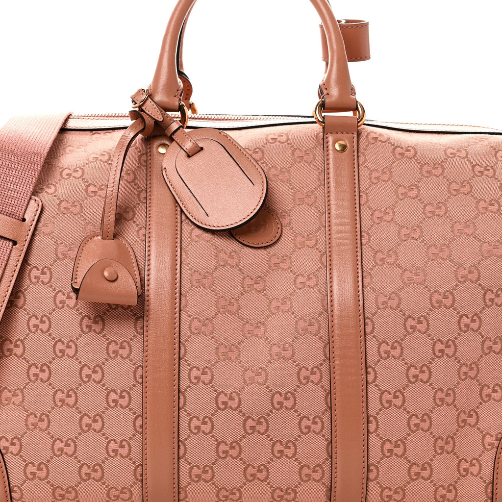 MONOGRAM AZALEA CALFSKIN SMALL RETRO INTERLOCKING G DUFFLE BAG CLOCHE ROSE PINK