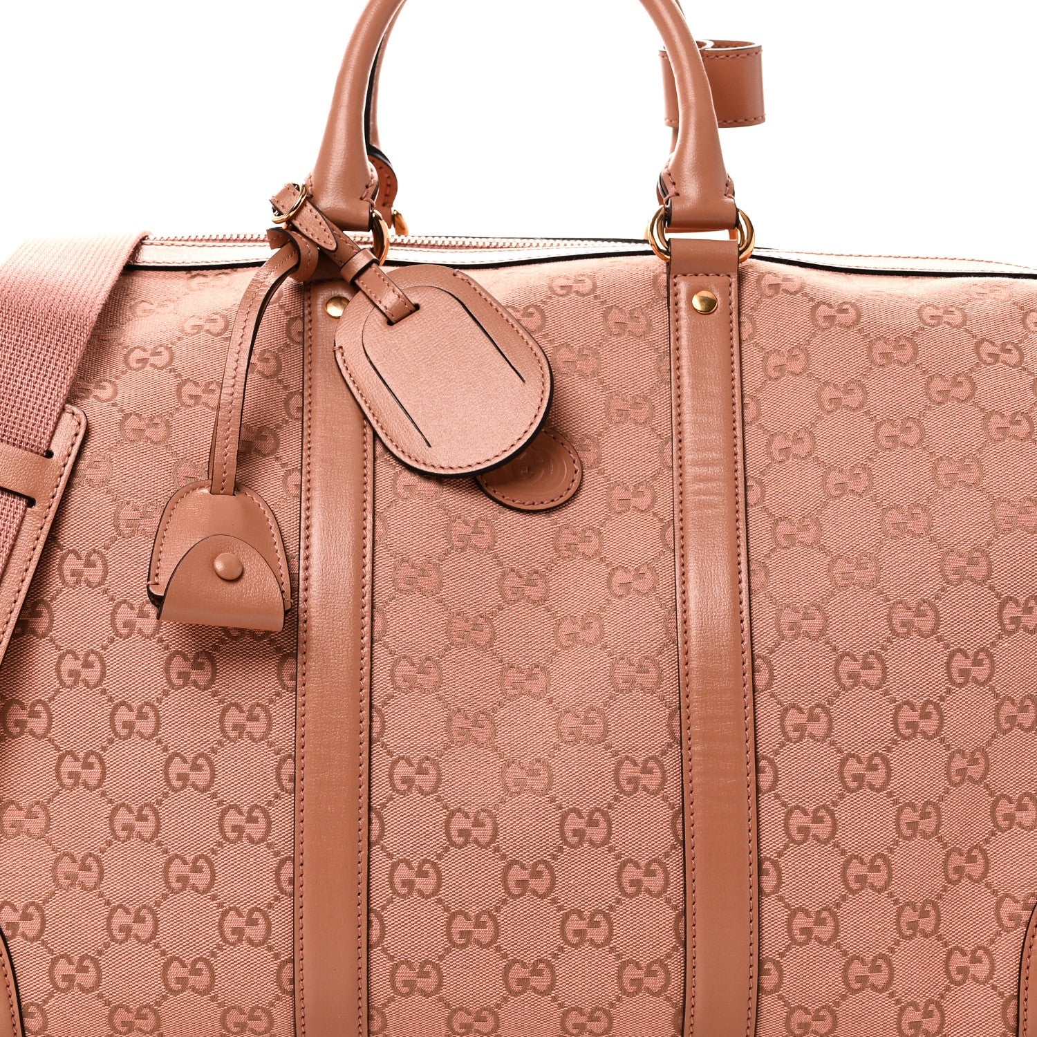 MONOGRAM AZALEA CALFSKIN SMALL RETRO INTERLOCKING G DUFFLE BAG CLOCHE ROSE PINK
