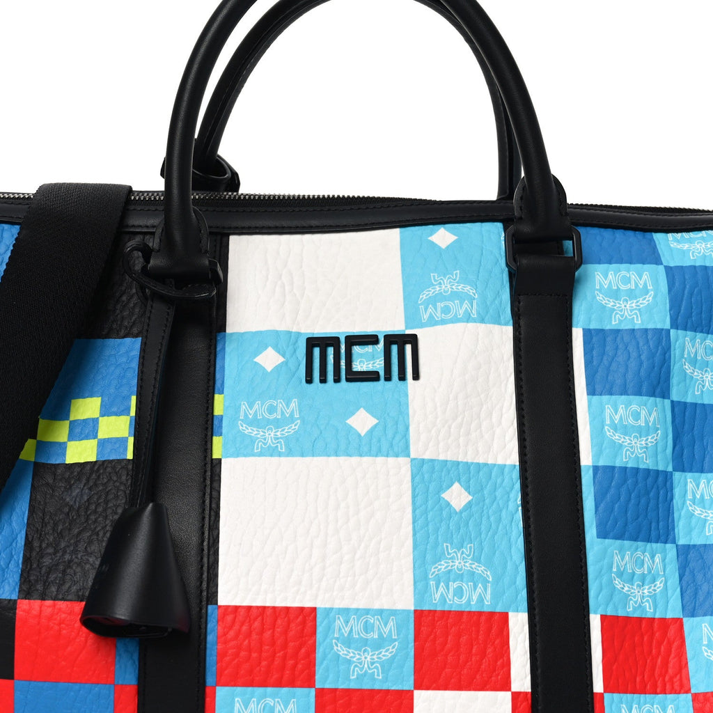 Visetos Ottomar Checkerboard Weekender Duffle Bag Blue Multicolor