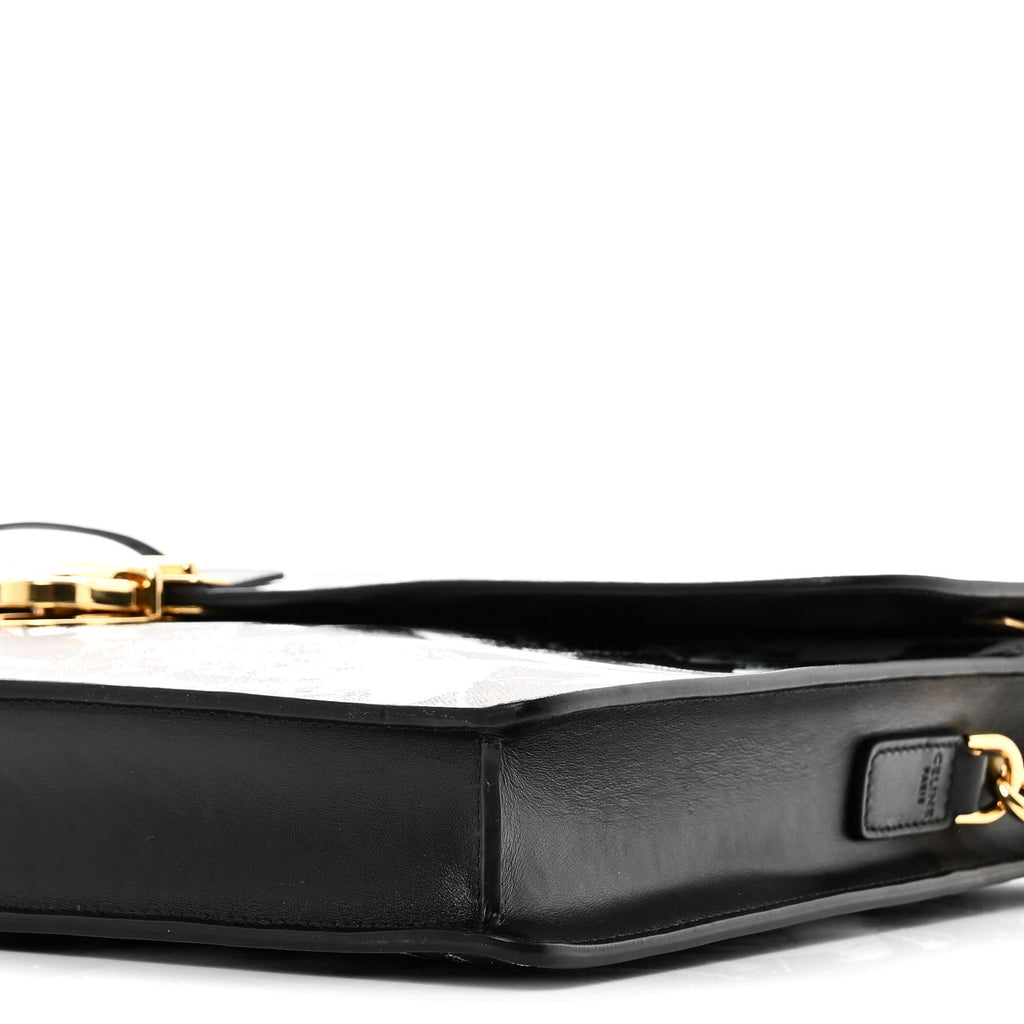 Triomphe Canvas Calfskin Cartable Small Briefcase Black