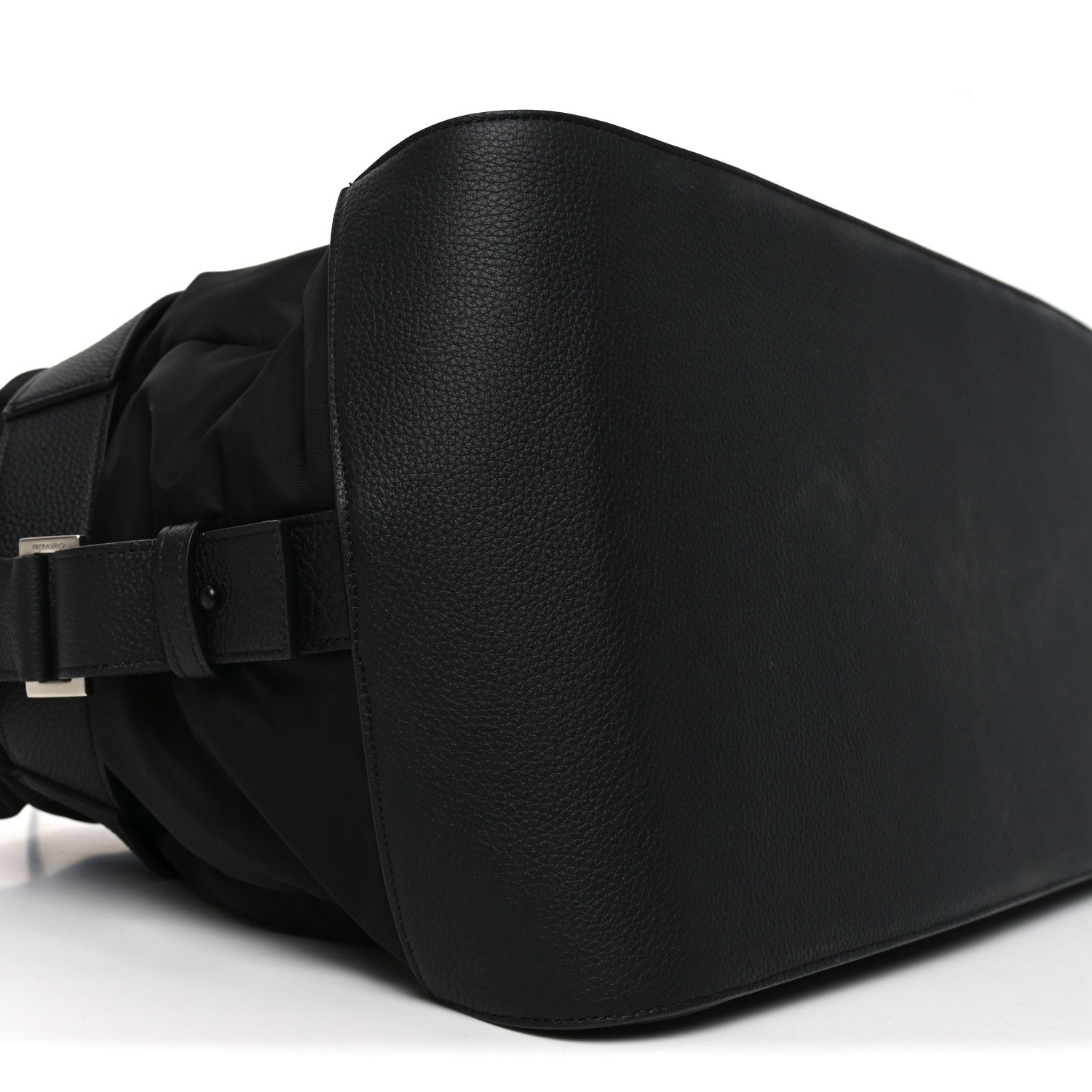 Nylon Calfskin Cut Out Duffle Bag Black