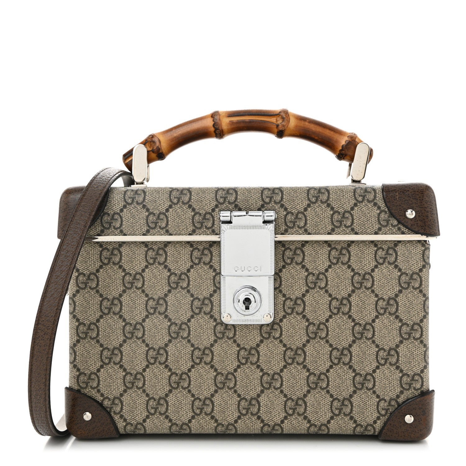 GG Supreme Monogram Globe-Trotter Beauty Case Brown