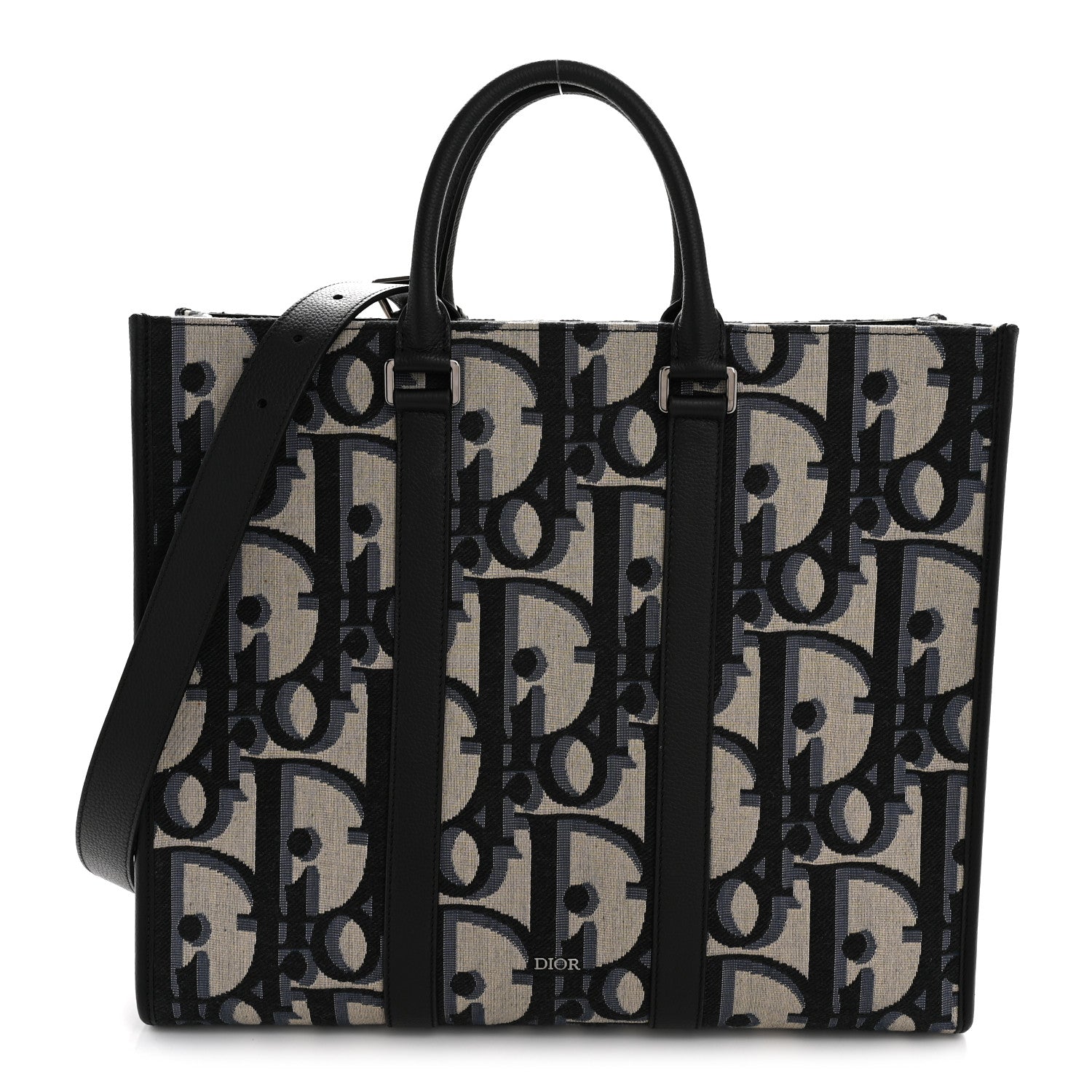 Maxi Oblique Jacquard East West Tote Beige Blue