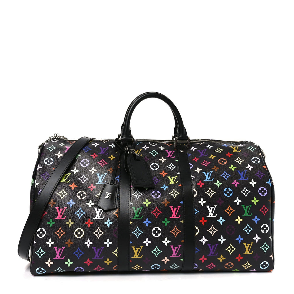 LV X TM MONOGRAM MULTICOLOR KEEPALL BANDOULIERE 50 BLACK