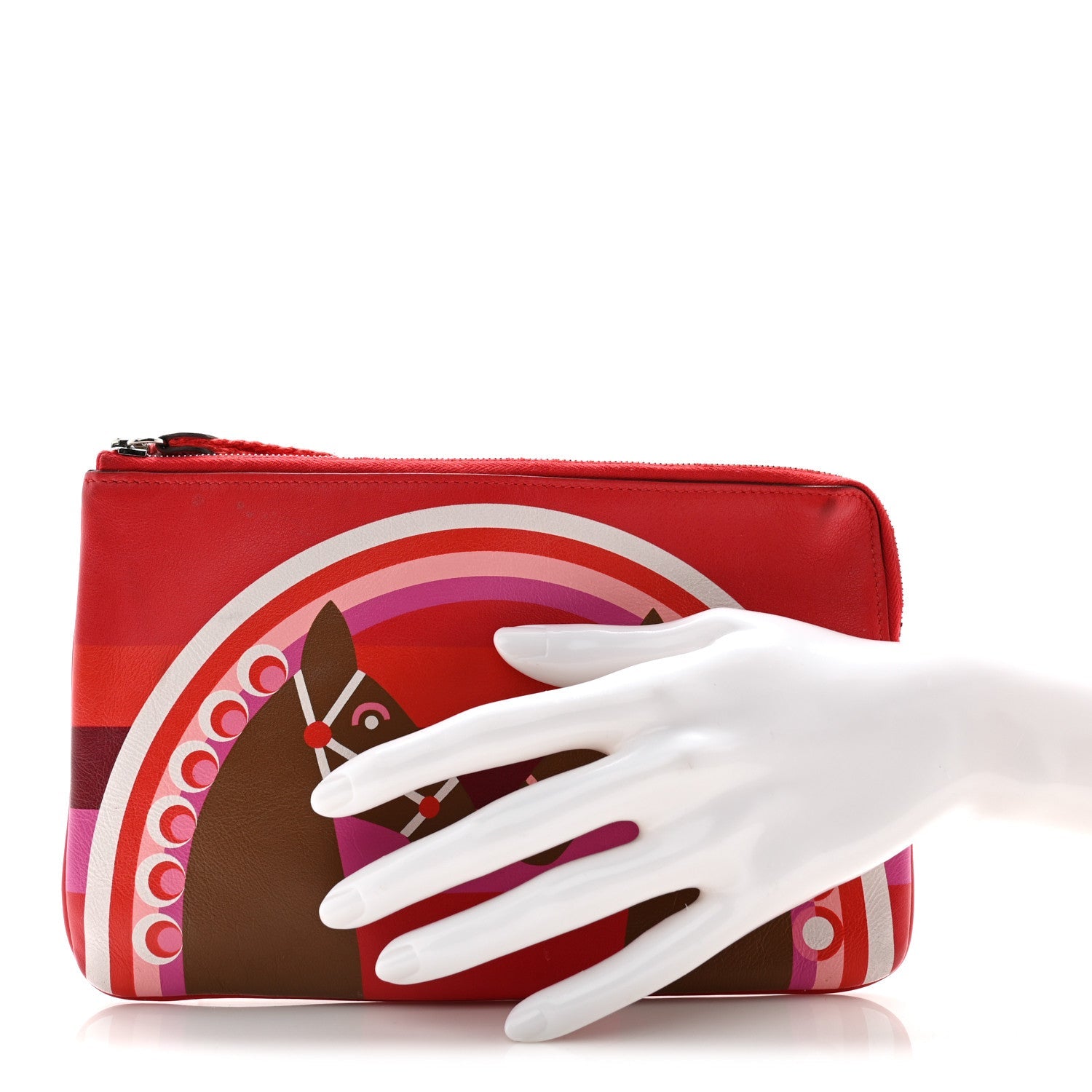 Swift Printed Rainbow Love Carre Long Pocket Pouch Rouge Coeur Alezan