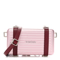 X RIMOWA Aluminum Personal Clutch On Strap Rose