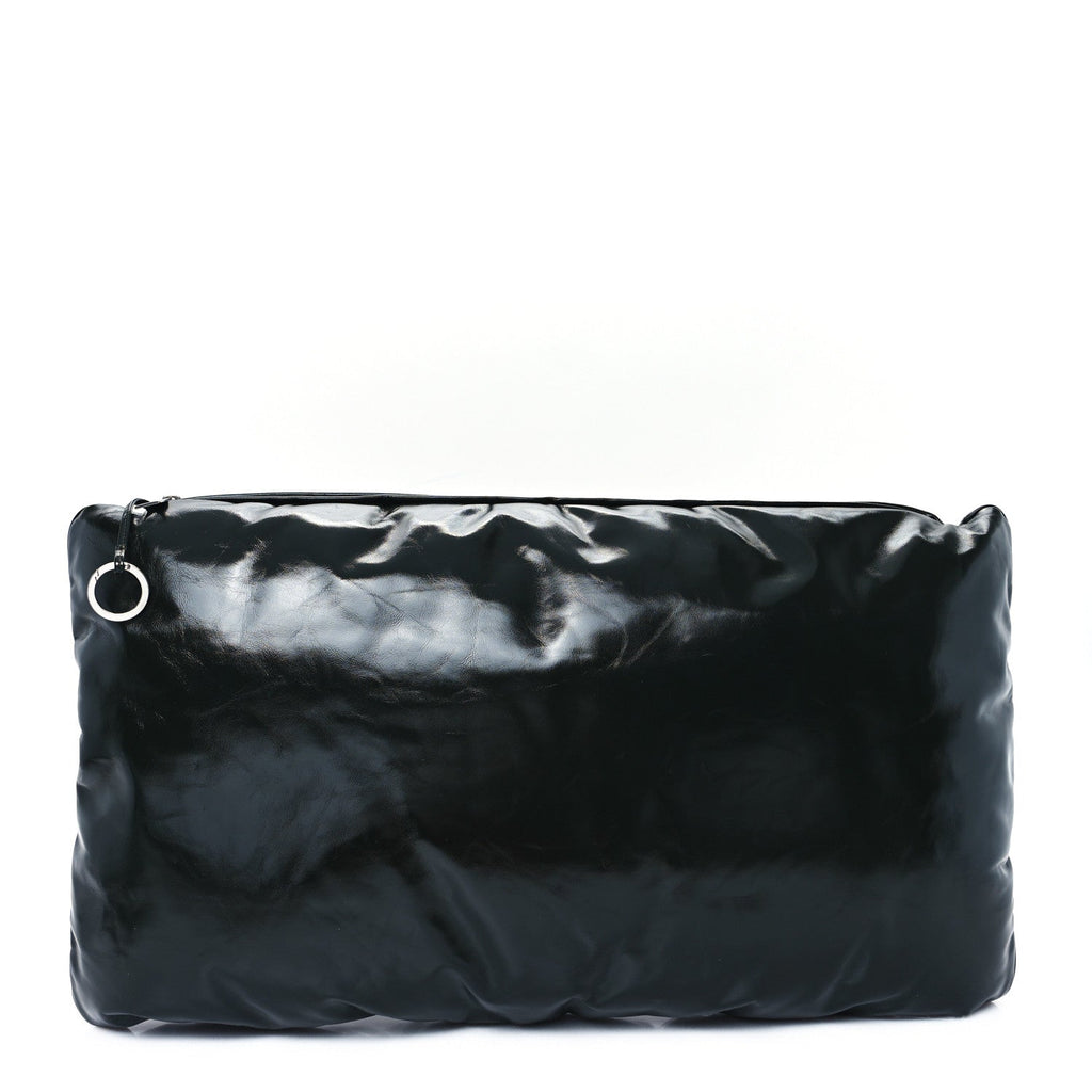 Patent Large Pillow Pouch Emerald Green